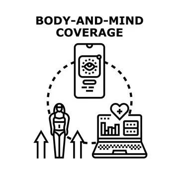 Body and mind coverage concept vector Stock Illustration