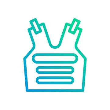 Body Armor icon gradient green blue colour military symbol perfect. Illustration