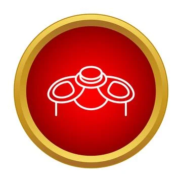 Body armor icon on red circle background Stock Illustration
