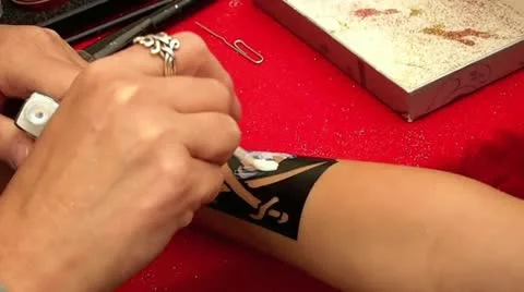 Body art stencil Video stock 12521420