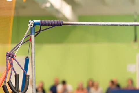 Body athlete performance flexibility horizontal gymnast strength gymnastics 库存照片