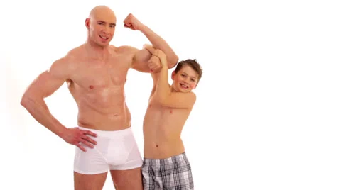 Body builder and boy 3 Video stock 24631236