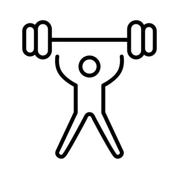 Body builder flat icon. Pictogram for web. Line stroke. Suitcase isolated on  Stock Illustration