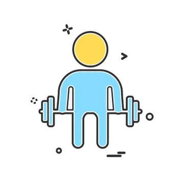 Body builder icon design vector Stock Illustration