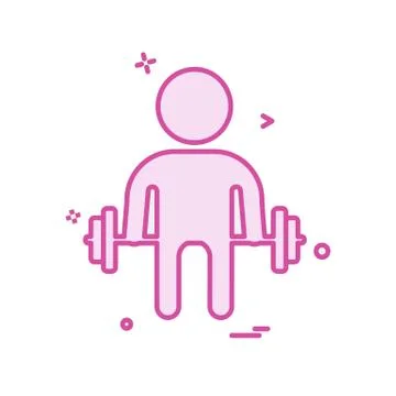 Body builder icon design vector 스톡 일러스트