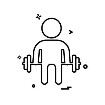 Body builder icon design vector 스톡 일러스트