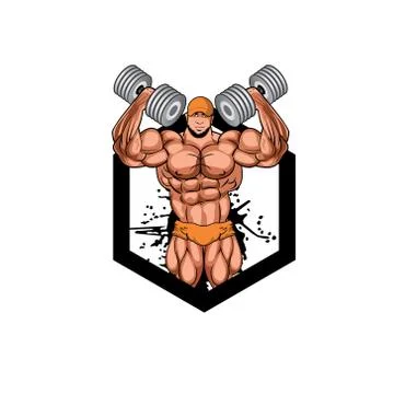 Body builder logo Illustrazione stock