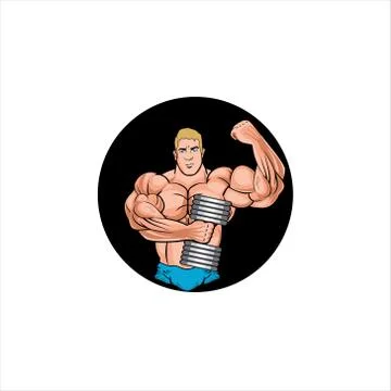 Body builder logo Stock Illustration
