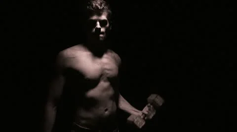 Body building boy Stock Footage 11222453