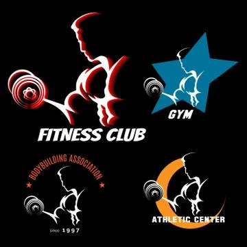 Body Building Label Set Illustrazione stock