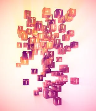 Body building silhouettes on boxes Stock Illustration
