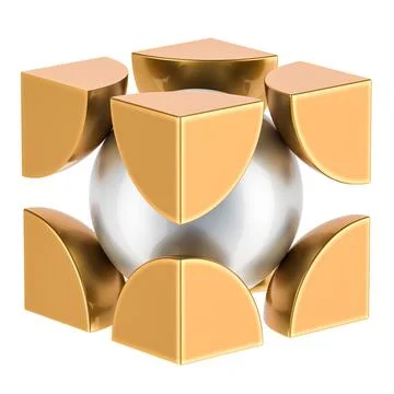 Body Centered Cubic Structure (BCC). 3D rendering Stock Illustration