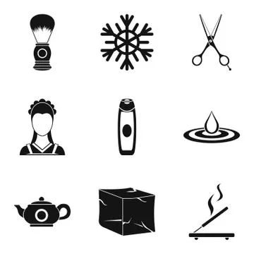 Body clean icons set, simple style Stock-Illustration