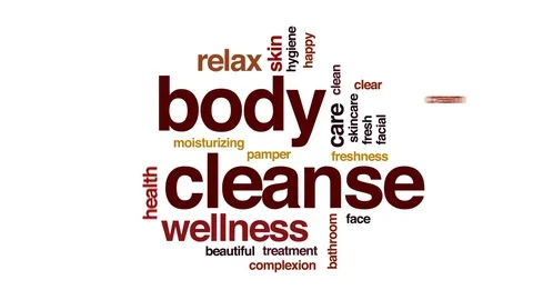 Body cleanse animated word cloud, text design animation. Stock Footage 79907982
