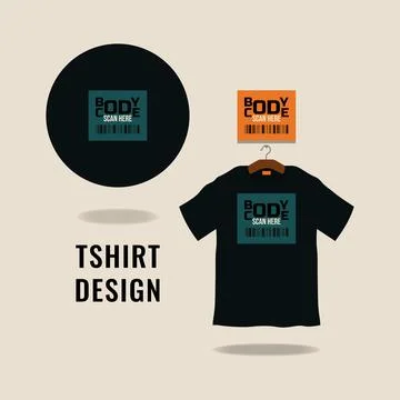 Body code with bar code t shirt design vector illustration Illustrazione stock