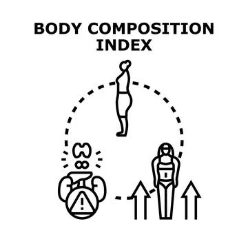 Body composition index measuring healthy lifestyle parameters Stock Illustration