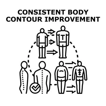 Body contour improvement process for health and fitness Ilustración de archivo