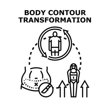 Body contour transformation concept vector illustration Stock Illustration