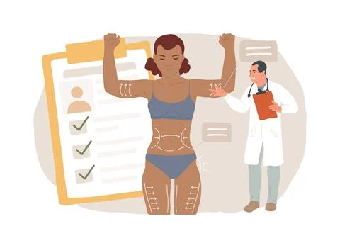 Body contouring isolated concept vector illustration. Ilustración de archivo