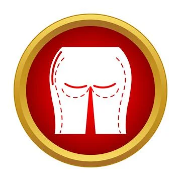 Body contouring plastic surgery buttock augmentation concept Stock Illustration
