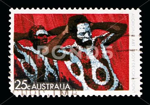 Body Decoration, Aboriginal Art serie, circa 1971 Stock Photos