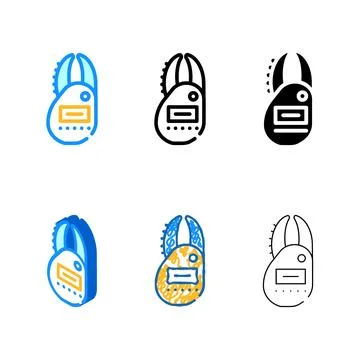 Body fat percentage meter device simplified color icon vector Stock Illustration