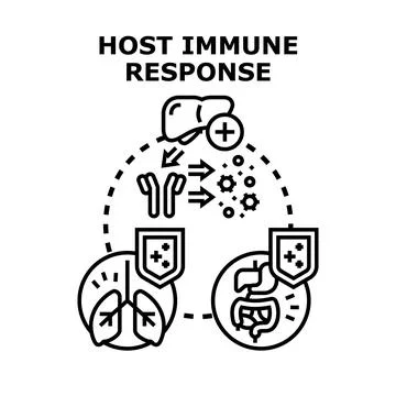 Body host immune response fighting disease infection concept Stock Illustration