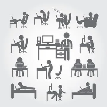 Body human using computer Stock Illustration