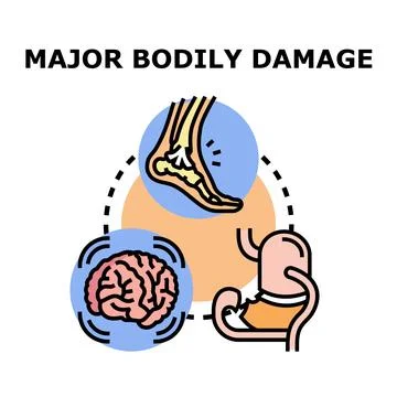 Body injury concept visualizing various damage to human organs Stock Illustration