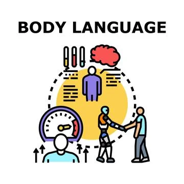 Body language communication skill development and understanding Stock Illustration