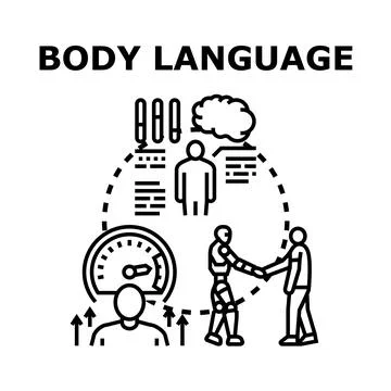 Body language communication skill development and understanding Stock Illustration