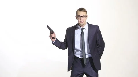 Body language. man in business suit isolated white background. Training managers Stock Footage 59746721
