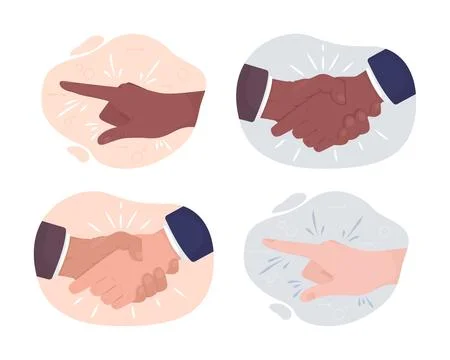 Body language symbols 2D vector isolated illustration set Stock Illustration