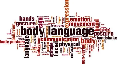 Body language word cloud Stock Illustration