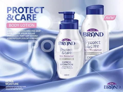 Body lotion ads Stock Illustration
