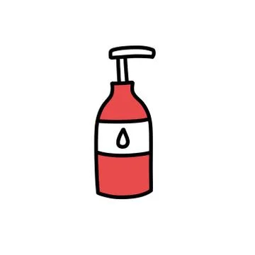 Body lotion doodle icon, vector color illustration Stock Illustration