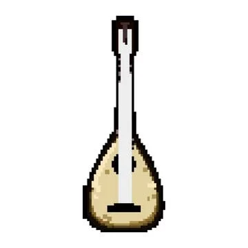 Body mandolin pixel art vector illustration 스톡 일러스트