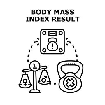 Body mass index analyzing result concept vector イラスト素材