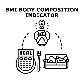 Body mass index and composition indicator concept Stock Illustration