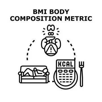 Body mass index and composition metric concept Stock Illustration
