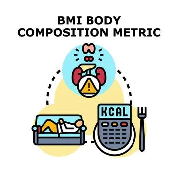 Body mass index and composition metric concept Stock Illustration