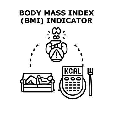 Body mass index - bmi - indicator for health and lifestyle factors Stock Illustration