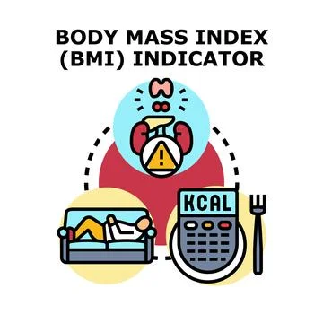 Body mass index - bmi - indicator for health and lifestyle factors Stock Illustration