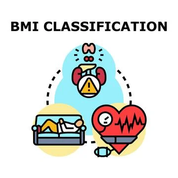 Body mass index classification concept illustrating health risks Stock Illustration