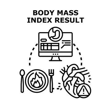 Body mass index result screen with healthy lifestyle concept Stock Illustration