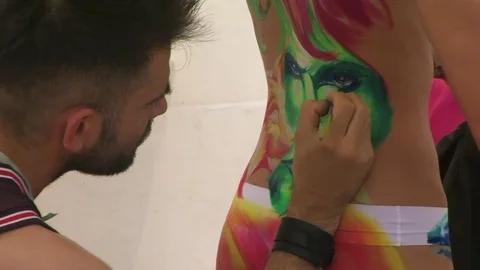 Body painting Stock Footage 82483969