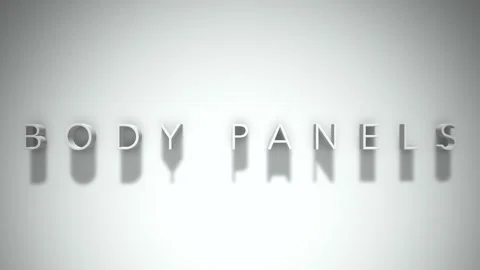 Body panels 3D title animation with shadows on a white background Stock Footage 297380989