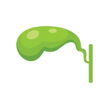 Body part gall bladder icon in flat style Stock Illustration