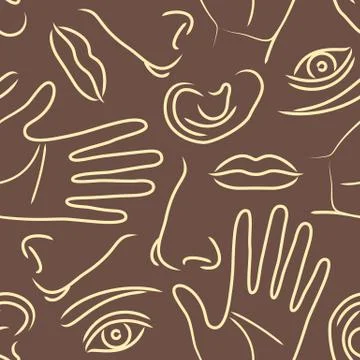 Body parts pattern Stock Illustration