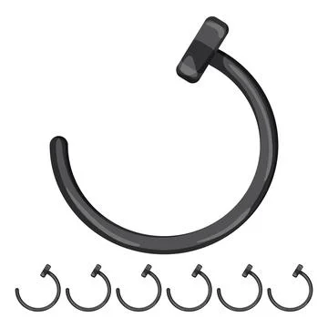 Body piercing ring cartoon vector graphic Illustrazione stock
